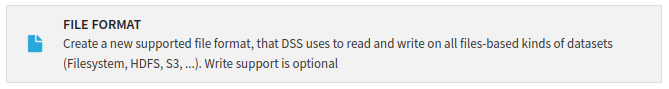 Figure 2: New File Format Component.