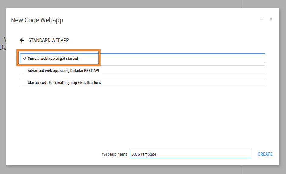 Fig. 4: Creation of a new simple Webapp.