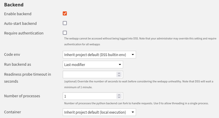 Figure 1: Backend configuration.