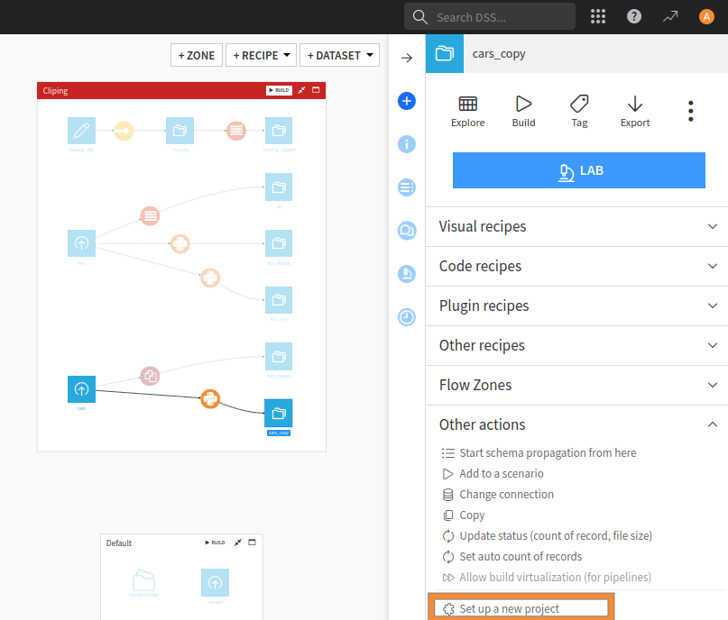 Figure 4: UI integration for a ``"macroRoles": DATASET``