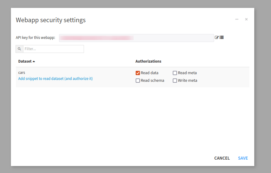 Fig. 5: How to give read access permission to a dataset.