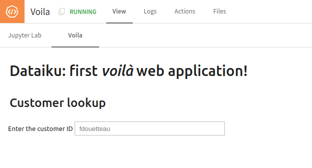 Figure 3: First Voilà application.