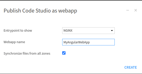 Figure 4: Publishing an Angular application.