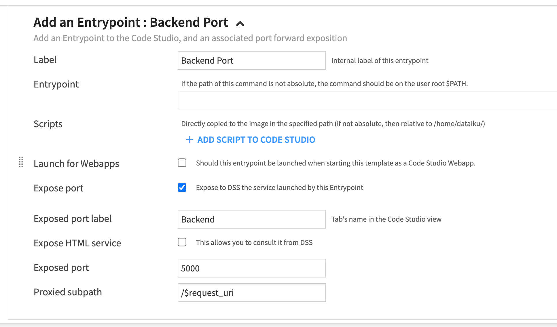 Expose Flask Port