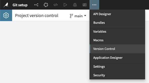Fig. 1: Accessing project version control.