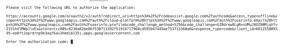 Gemini CLI authorization code