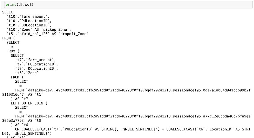 dataframe take