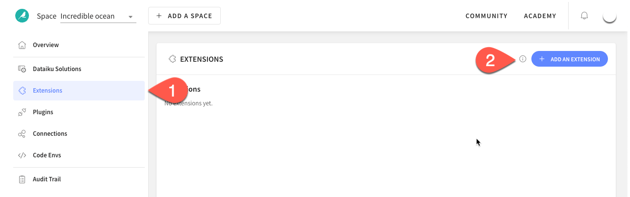 Create code studios extension on Dataiku cloud launchpad.
