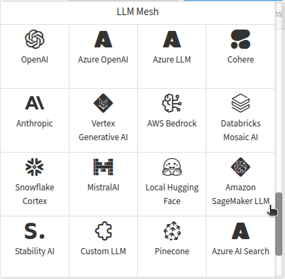 Figure 4 -- Custom LLM connection in the connections menu.