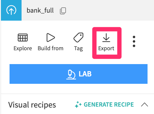 Figure 3 -- Dataiku Dataset Export