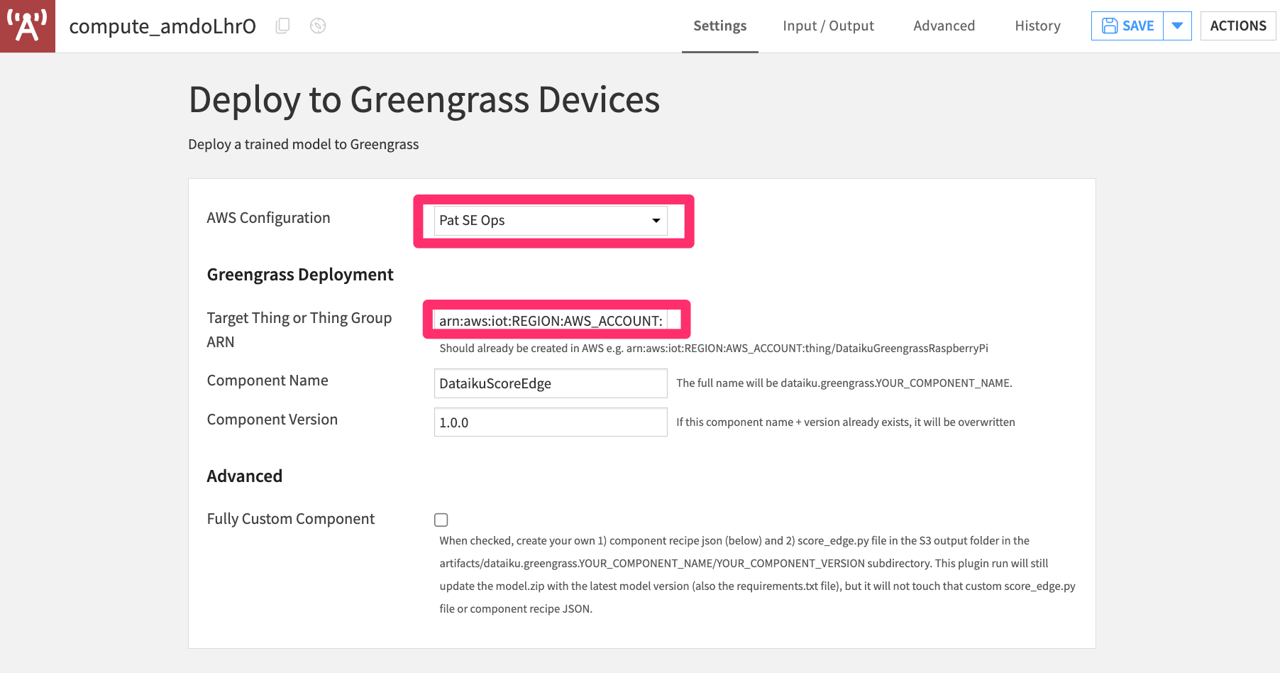 Figure 9 -- Plugin Recipe Settings