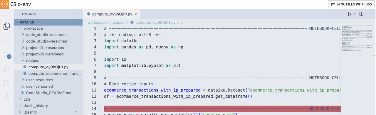 Fig. 2: Code Studio instance