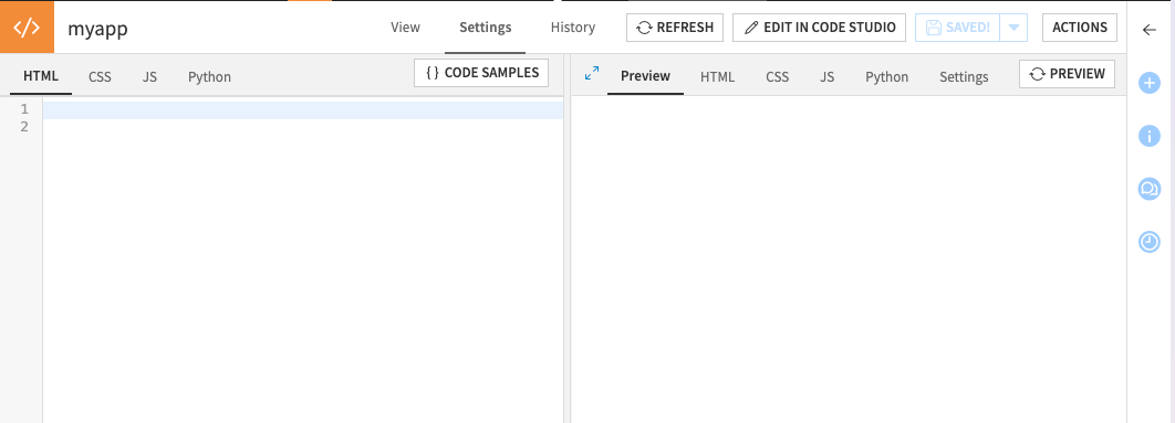 Fig. 1: Empty Standard webapp