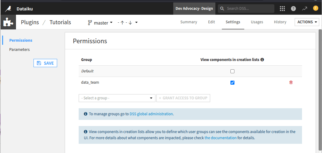 Fig. 1: How to manage plugin visibility.