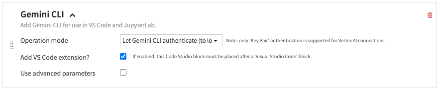 Gemini CLI block settings