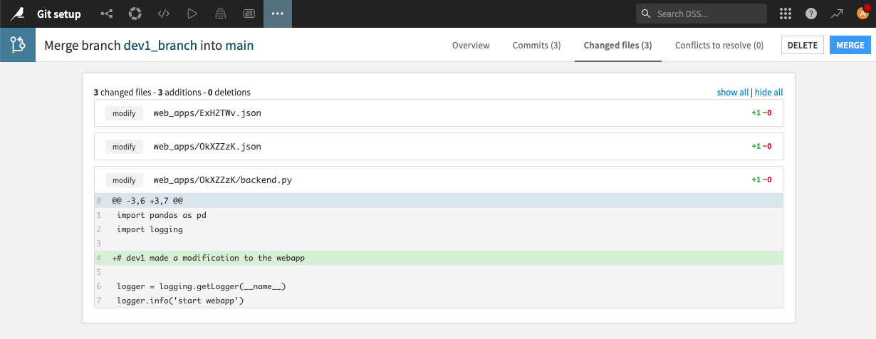 Fig. 6: Merge request actions.