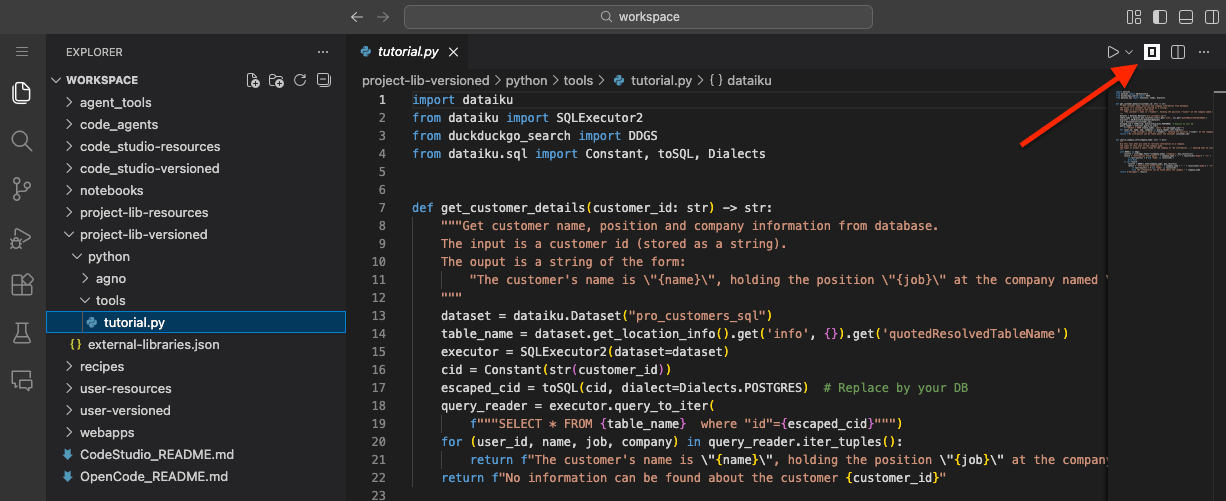 OpenCode button in Code Studio