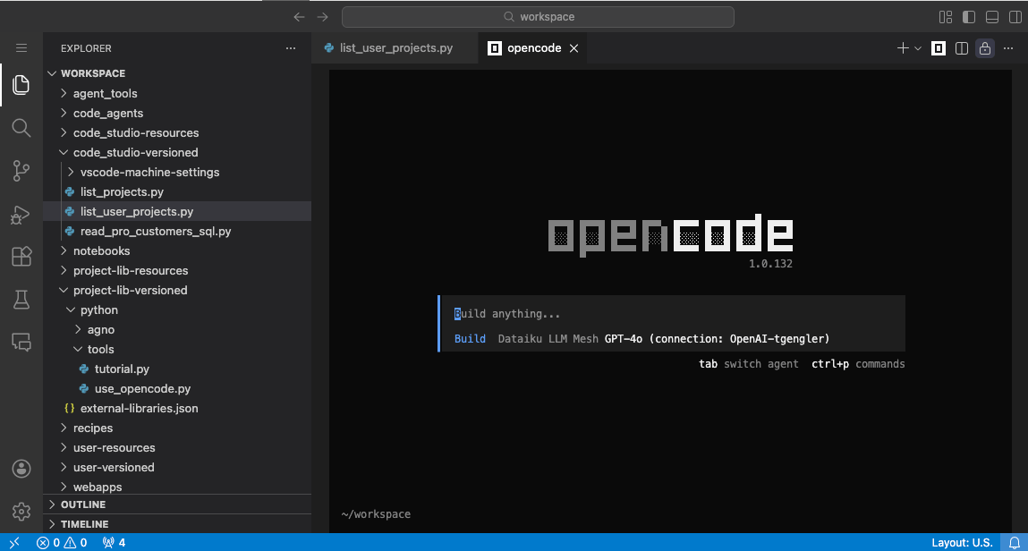 OpenCode window