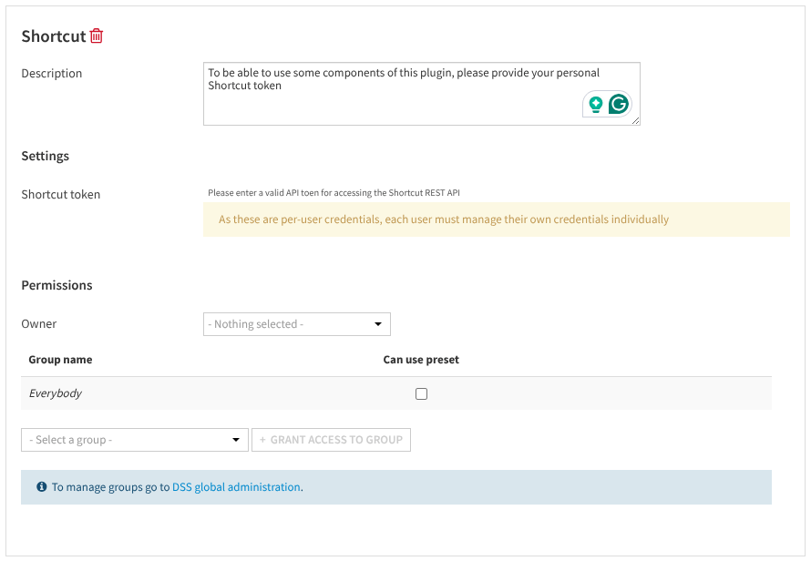 Fig. 1: New preset for a parameter set.
