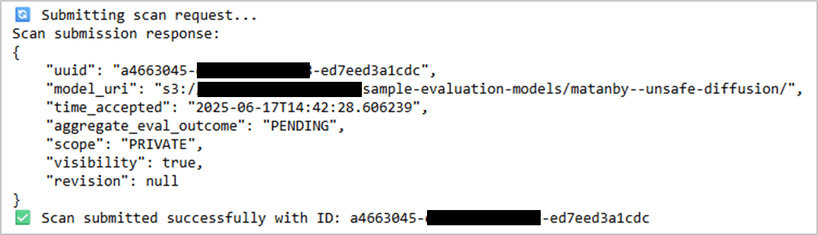 Figure 1 -- Model scan submission response