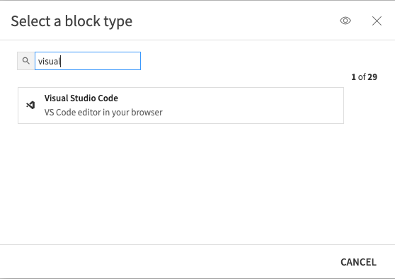 Select Visual Studio Code block