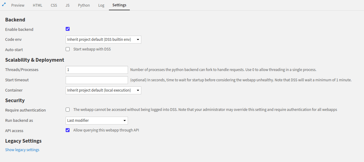 Figure 1: Enabling API access.