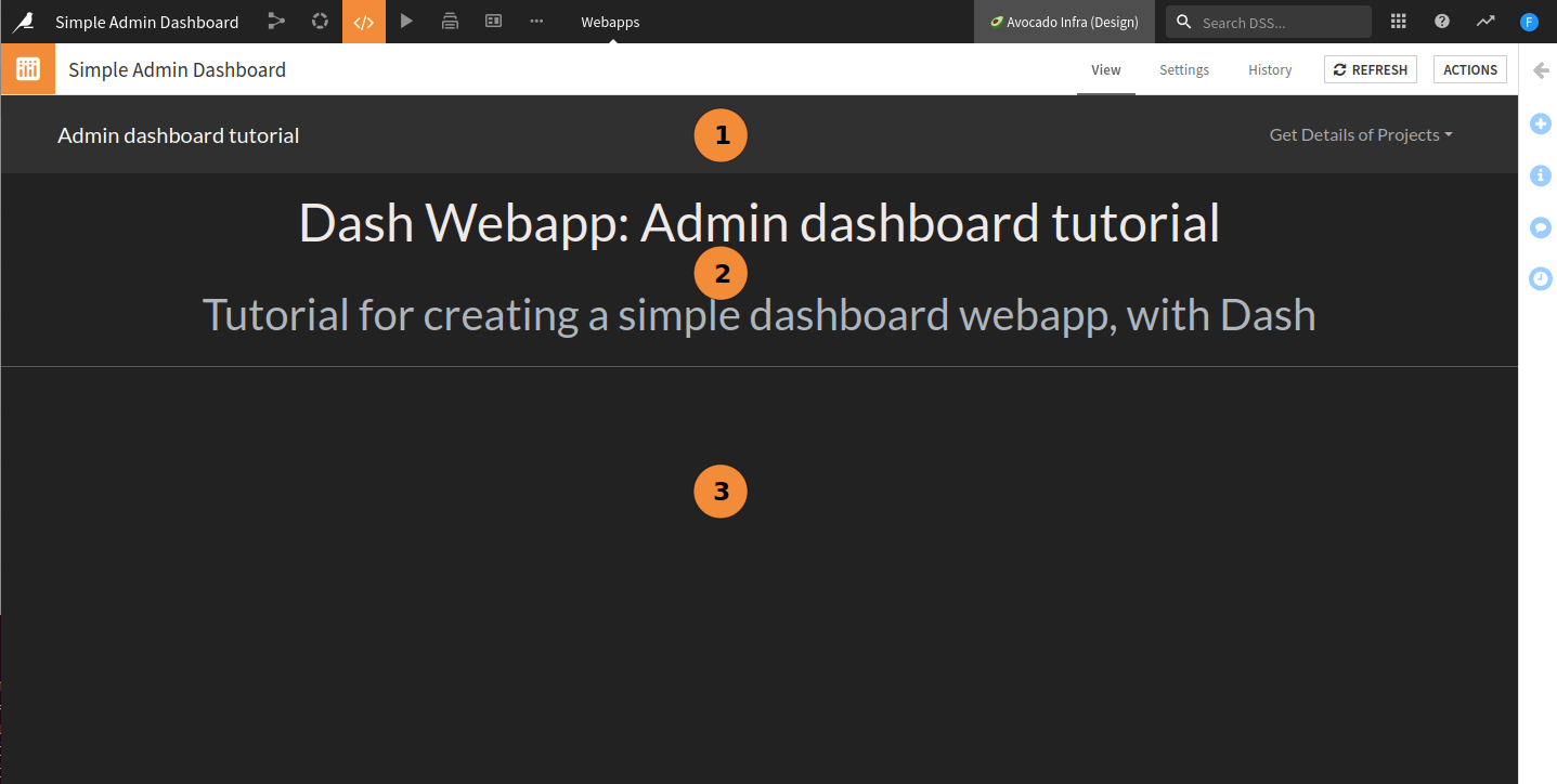 Fig. 5: First layout of the dashboard.