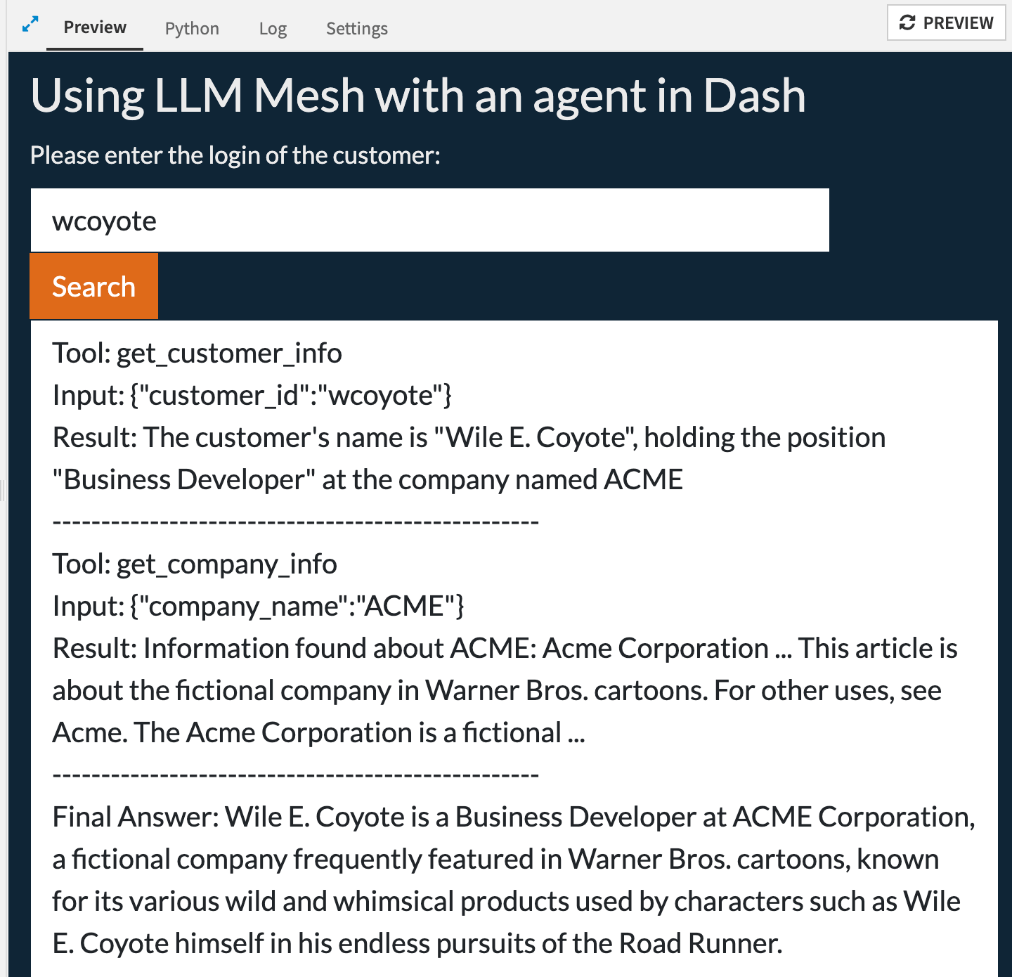 Figure 1: LLM Agentic -- webapp.